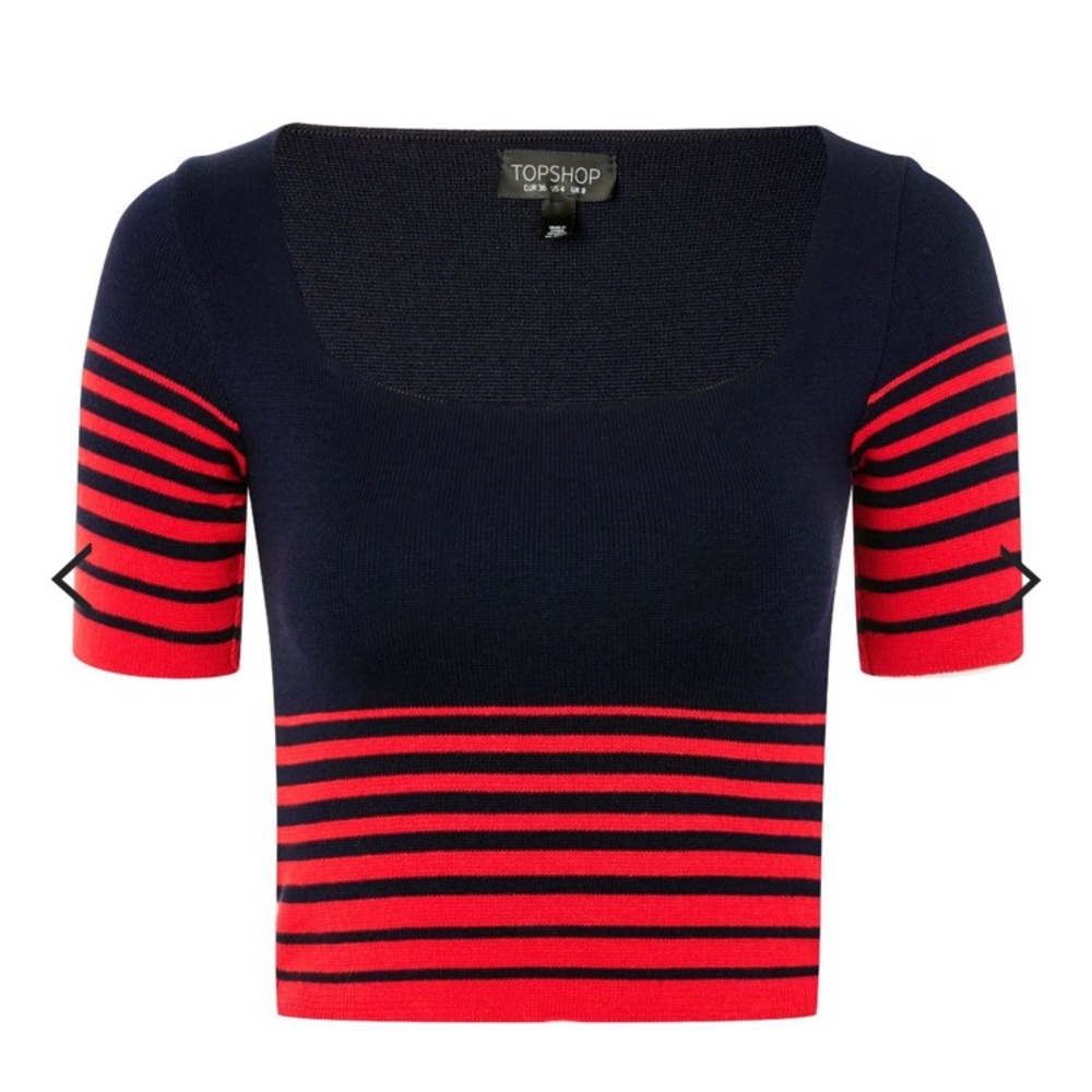 TOPSHOP Striped Crop Top